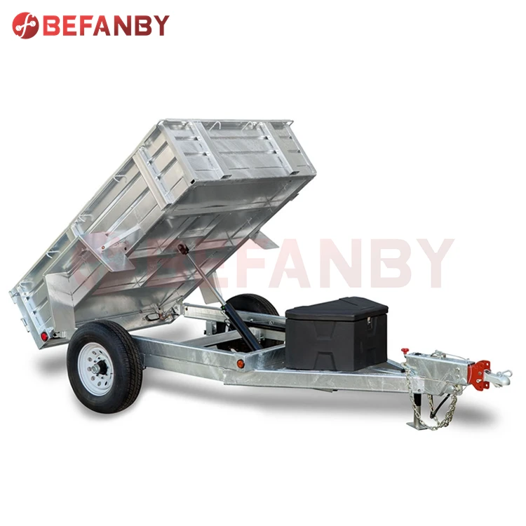 8x5 Light Weight Galvanized Steel Box Utility Trailers With Two Axle For Sale