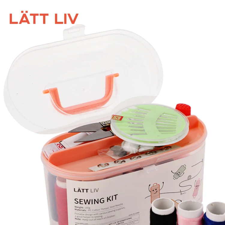 LATTLIV Needle Thread Button Pin Crochet Hooks Set Kids Adult DIY Sewing Supplies Organizer Travel Portable Mini Sewing Kit