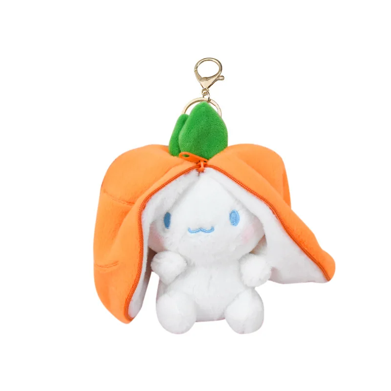 kawaii cute fruit transformed strawberry rabbit plush keychain male pig plush toy girl heart doll gift