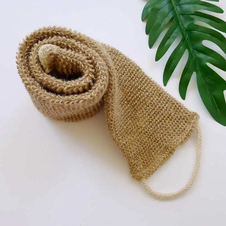 Bath Body Cleaning Scrubbing Strap Bath Belt Luffa Back Scrubber Double Side Exfoliating Loofah Scrub Strap With Handles