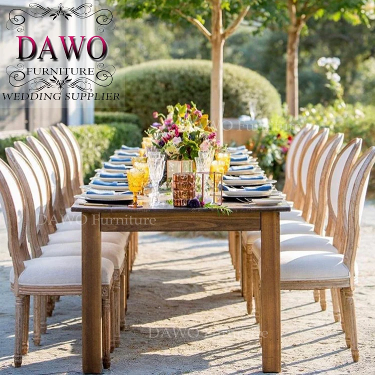 French style round solid wood dining chair round wood chair