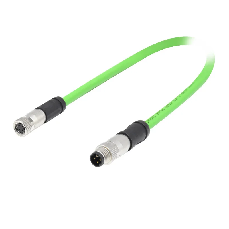 M8 connector 4 pin D code industrial electrical Waterproof cable circular solder male female plug M8 connector cable