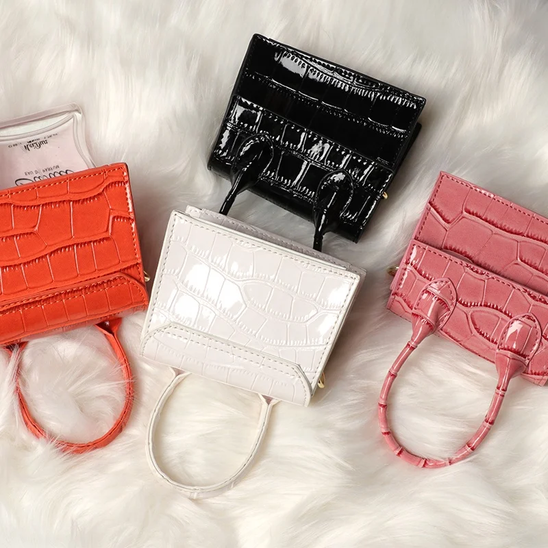 2022 Promotional Little Girls Money Coin Purse Handbags Crocodile Pattern  Mini Bags High Quality Guangzhou Purse