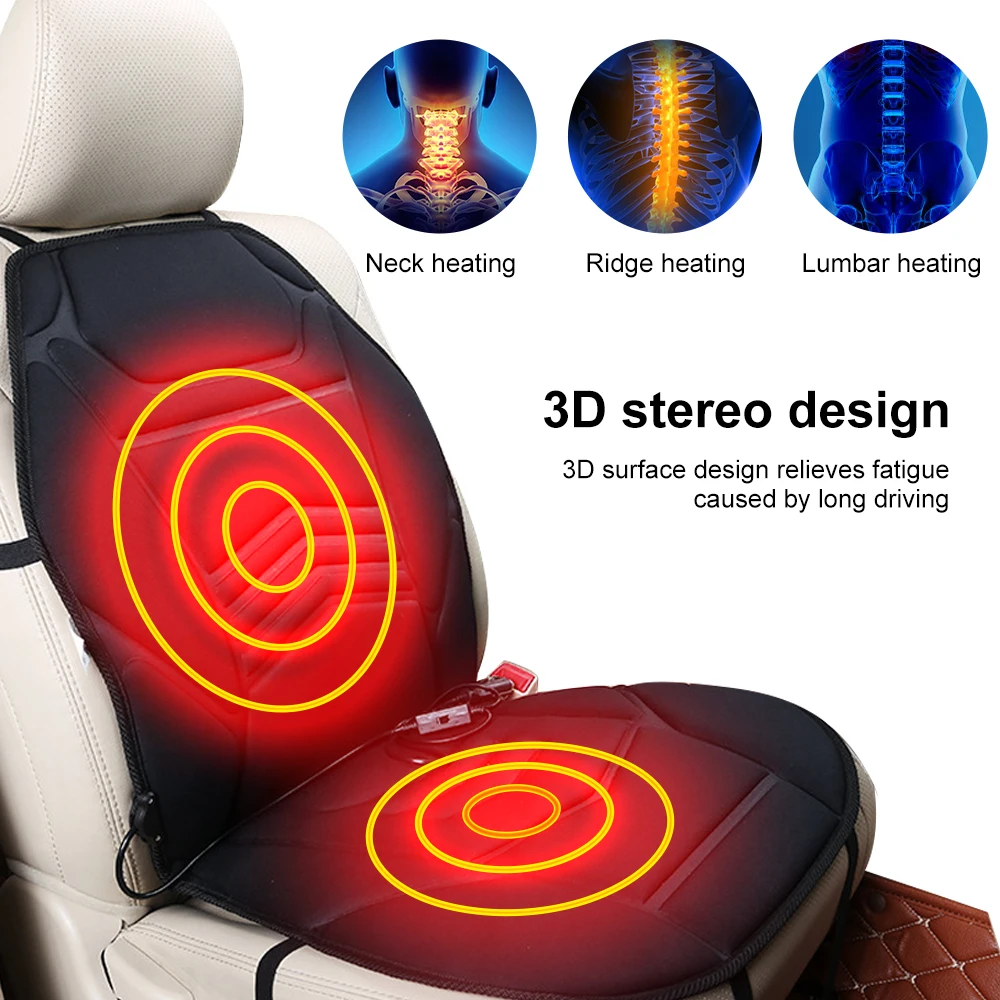 12V Heated Car Seat Cover Seats Heater Universal Auto Heating Seat Mat Electric Cushions Heating Pad Winter Warm Car Accessories