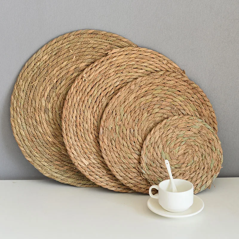 Hot sale rattan placemat round cheapest wholesale wicker bamboo charger plates decoration wedding placemat