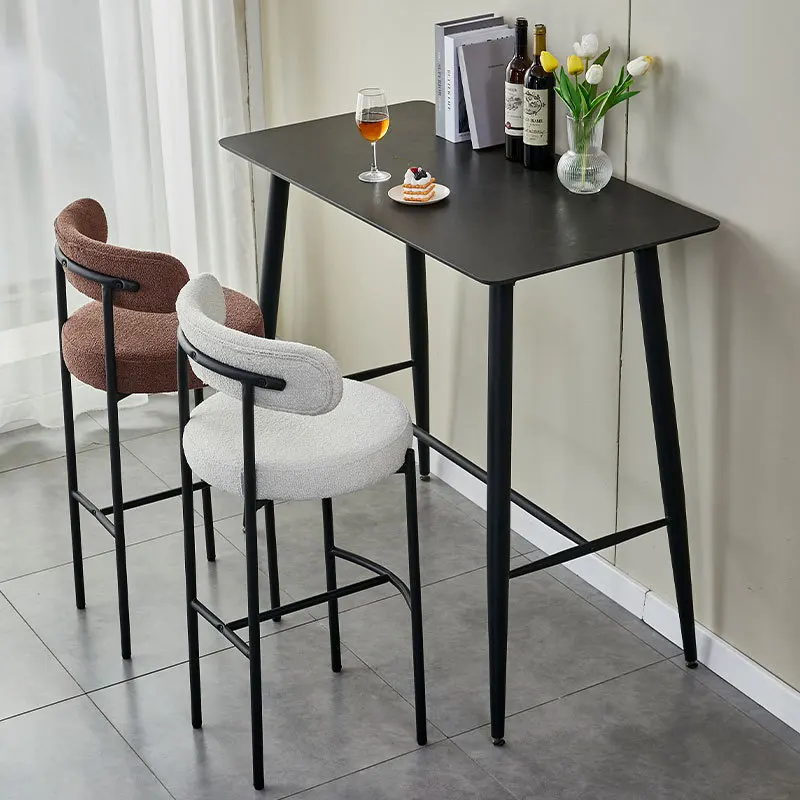 Luxury metal nordic kitchen modern contoured back bar stool cafe high bar chairs for bar table