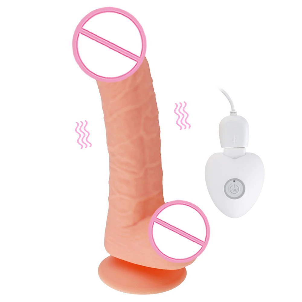 
USB Rechargeable 7 Inch Powerful Suction 20 Vibration Modes Realistic Sex Strapless Dildo 