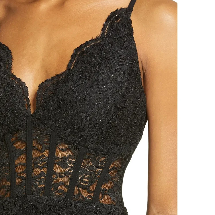 Fashion Lace Sleeveless clothing dress custom designed casual midi bodycon corset dresses women