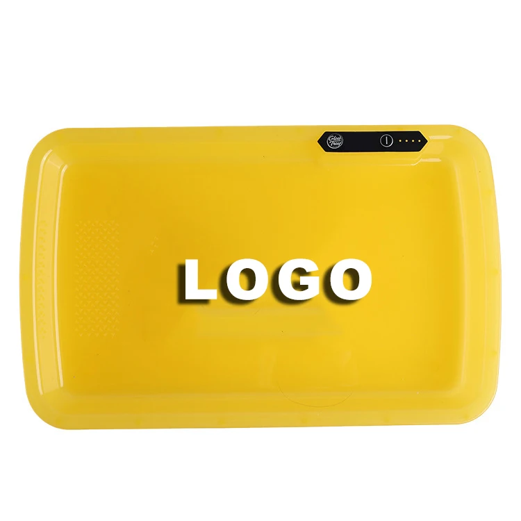 
OEM/ODM Plastic Rechargeable LED Weed Glow Rolling Tray for Bar Decoration 