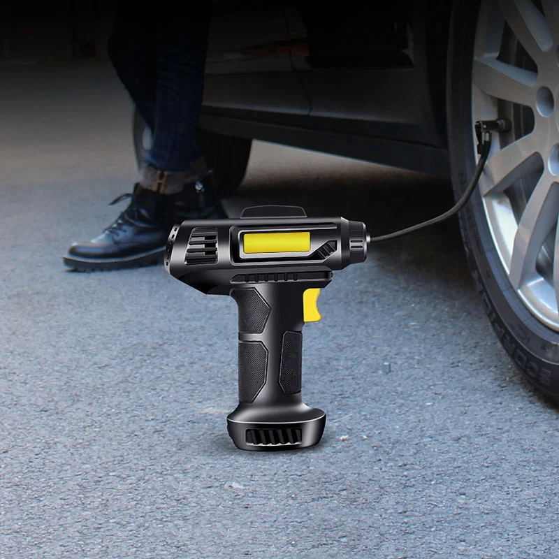 Tire Inflator Air Compressor with Pressure Gauge LED Light 12V DC Portable Electric Air Pump 150PSI Tyre Inflator for Car Tires