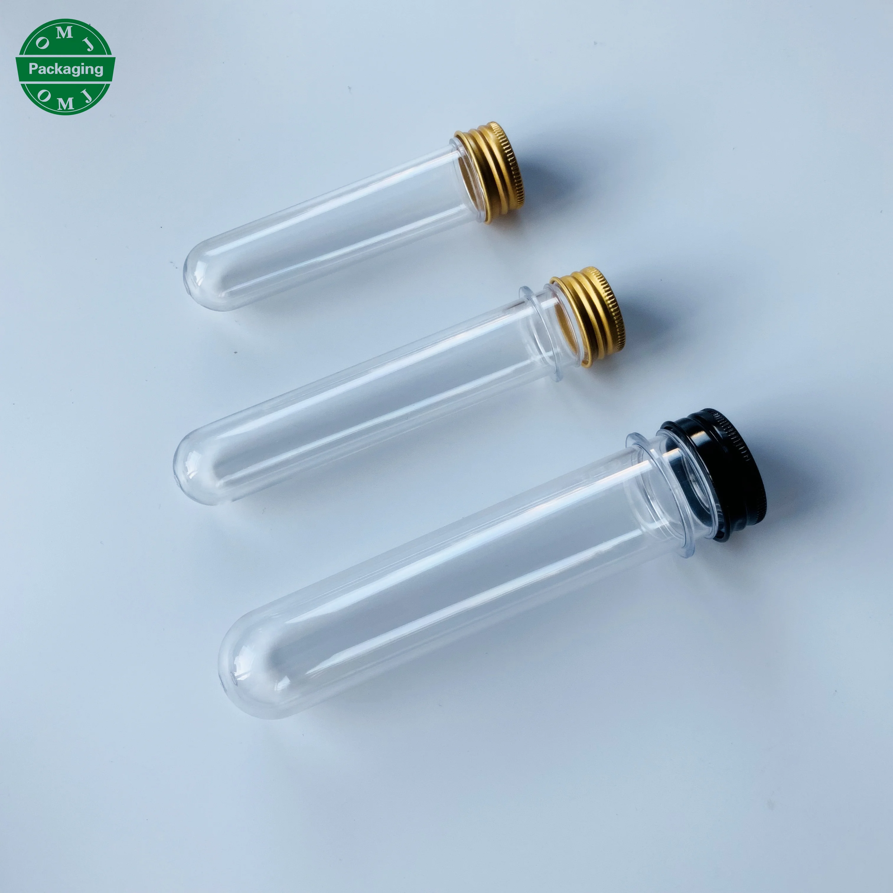 In stock fast shipping round bottom plastic test tube 40 ml with screw cap for USB storage