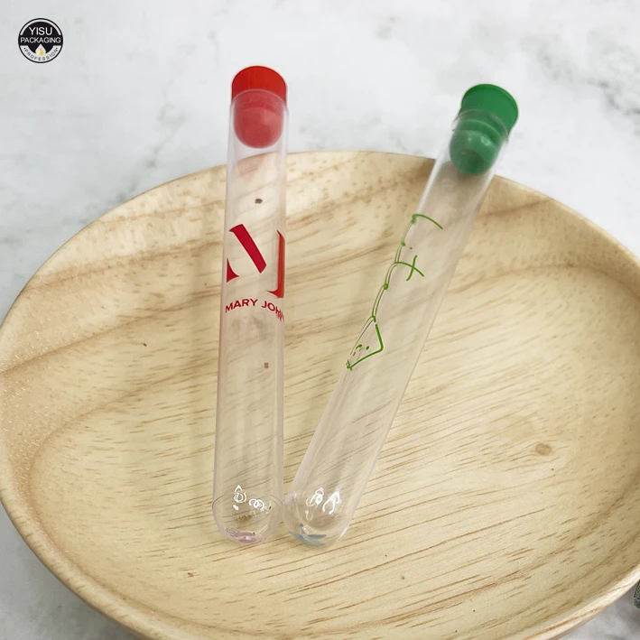 Plastic PS transparent celar 15ml test tubes with plug lids for education pharmaceutical laboratory use, diameter 15mm x 100mm