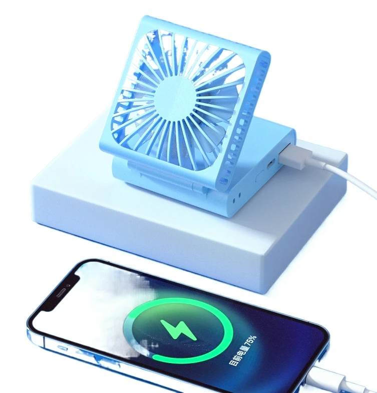 Embrace New Mini Portable 1000mha Power Bank Phone Holder Stand Fan New Design Mobile Phone Game Fan 1000ma Rechargeable Usb Fan