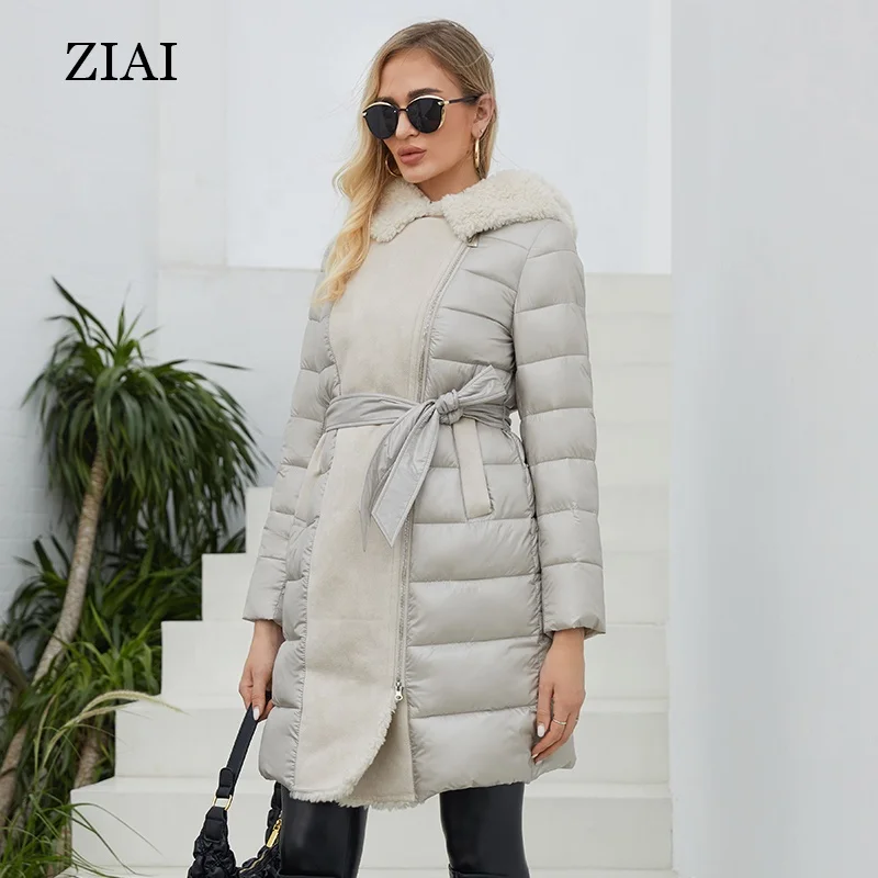 Женское зимнее пальто с меховой отделкой