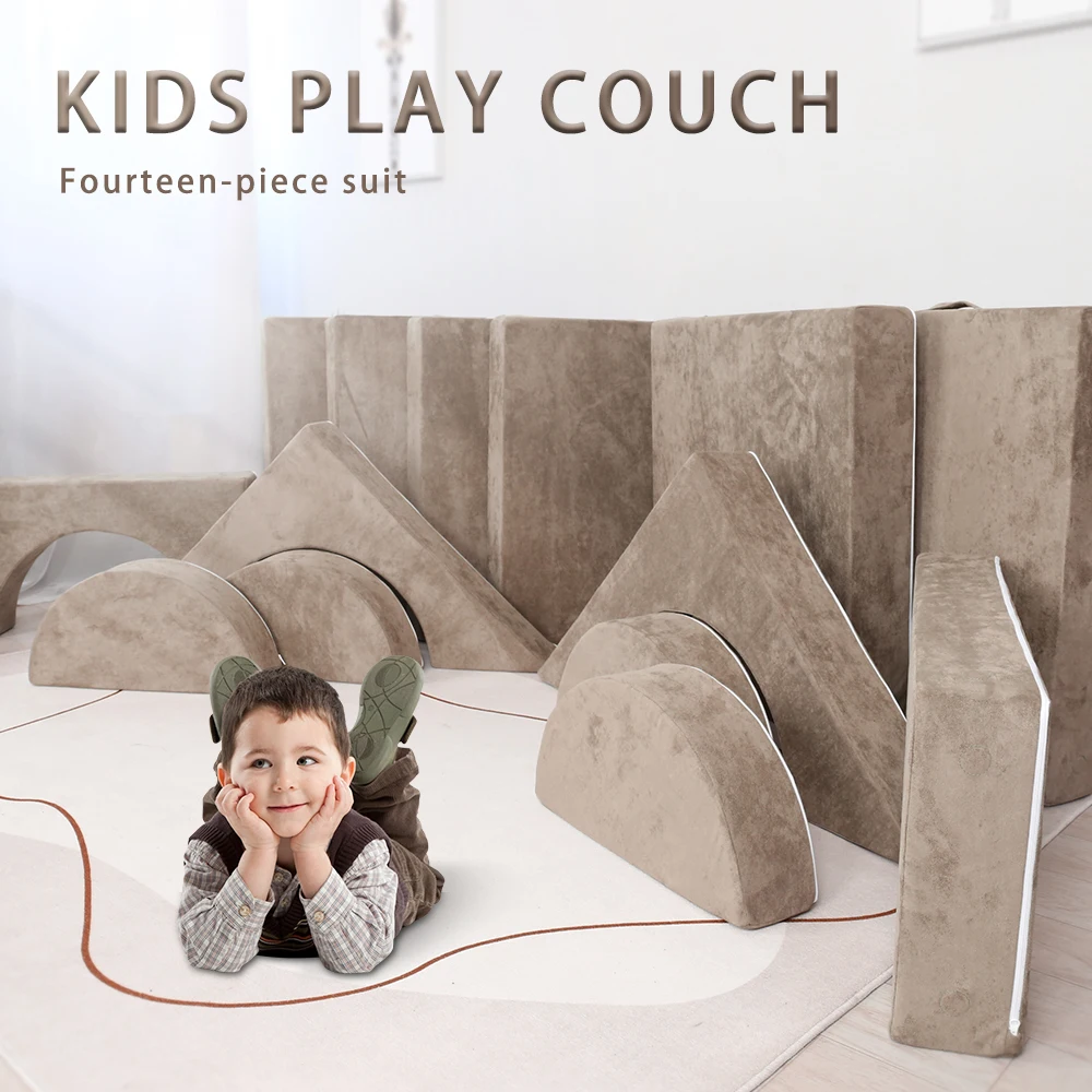 SAIEN New Modern Washable Cover Play Bedroom Children Mattress Foam Foldable Builds Children Foam Sofa Modular Kids Play Couch