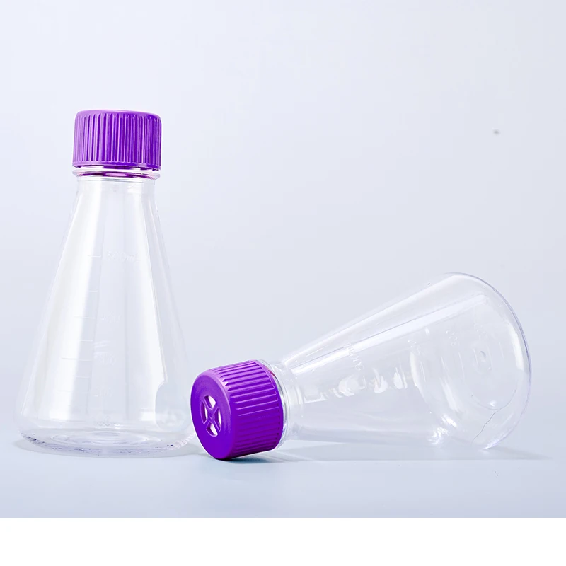 Sorfa HDPE shake flask lab erlenmeyer conical flask erlenmeyer flask for cell culture with scale