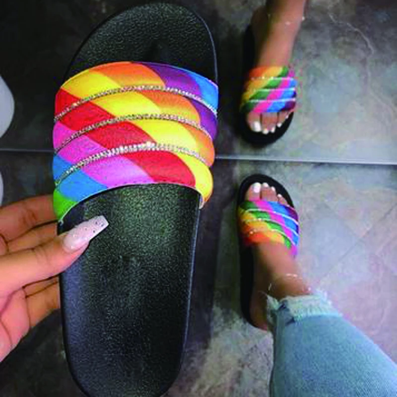 BY054 wholesale women shoes custom summer ladies shiny flip-flops slippers