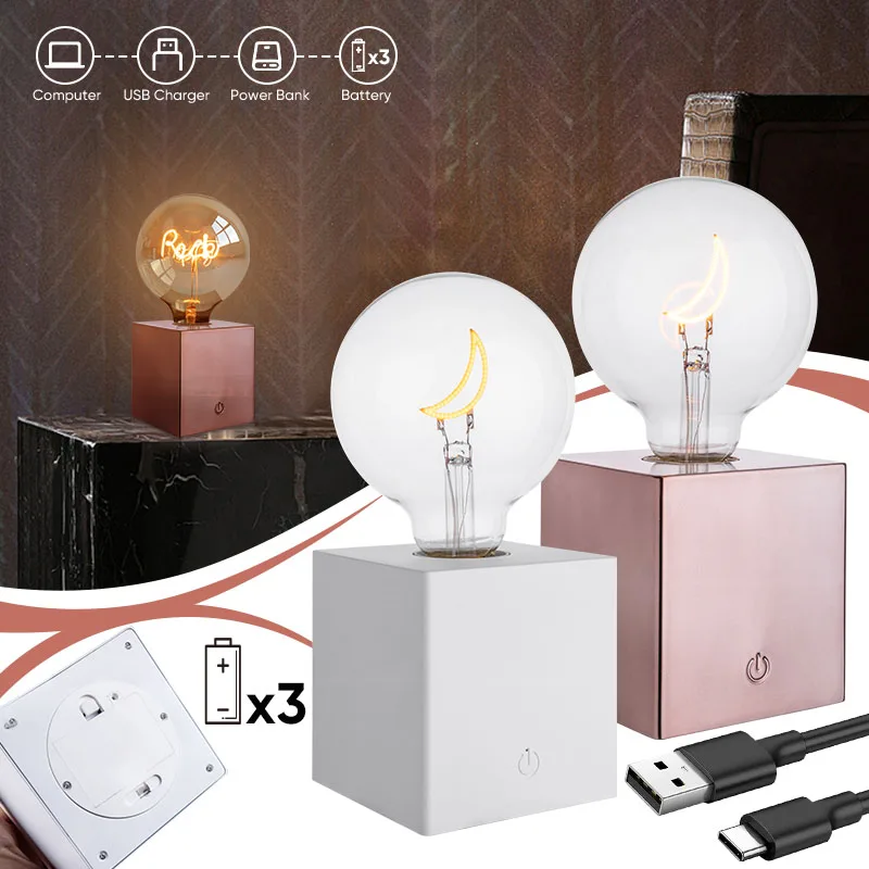 Nordic Modern Home Decor Li-Battery Plastic Square E27 Lamp Table Lamp Holder Bases