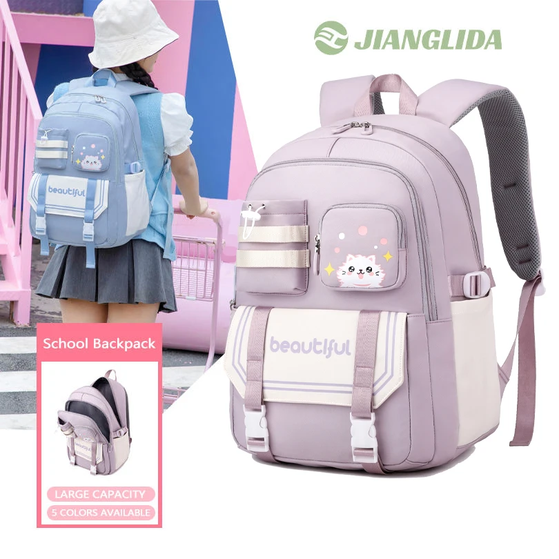 JIANGLIDA Wholesale custom student backpack high quality fashion waterproof Large Capacity Casual cute girls and teenagers bag