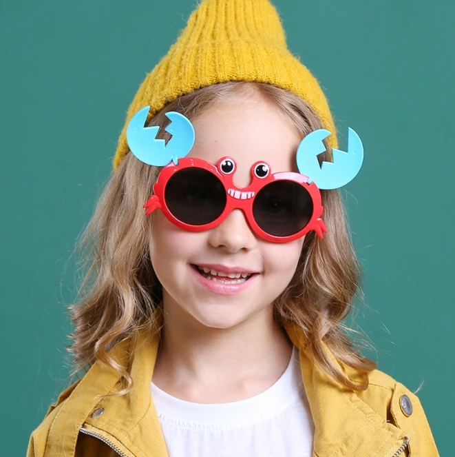 2022 new kids sunglasses cartoon crab style polarized sunglasses China manufacturers direct supply Children glasses