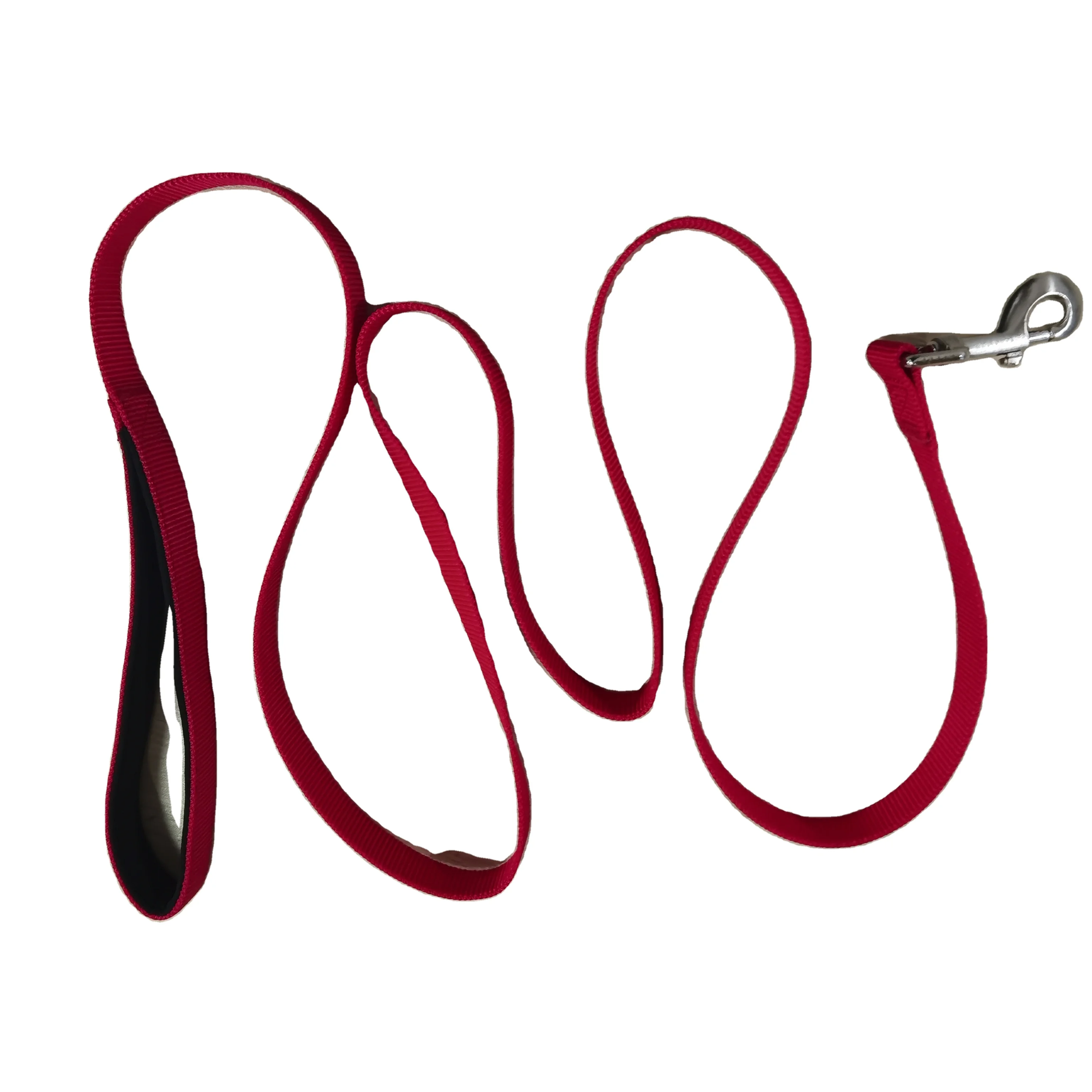 Heavy duty Durable pet dog leash for big dog with comfortable neoprene lined handle and high quality metal accessories