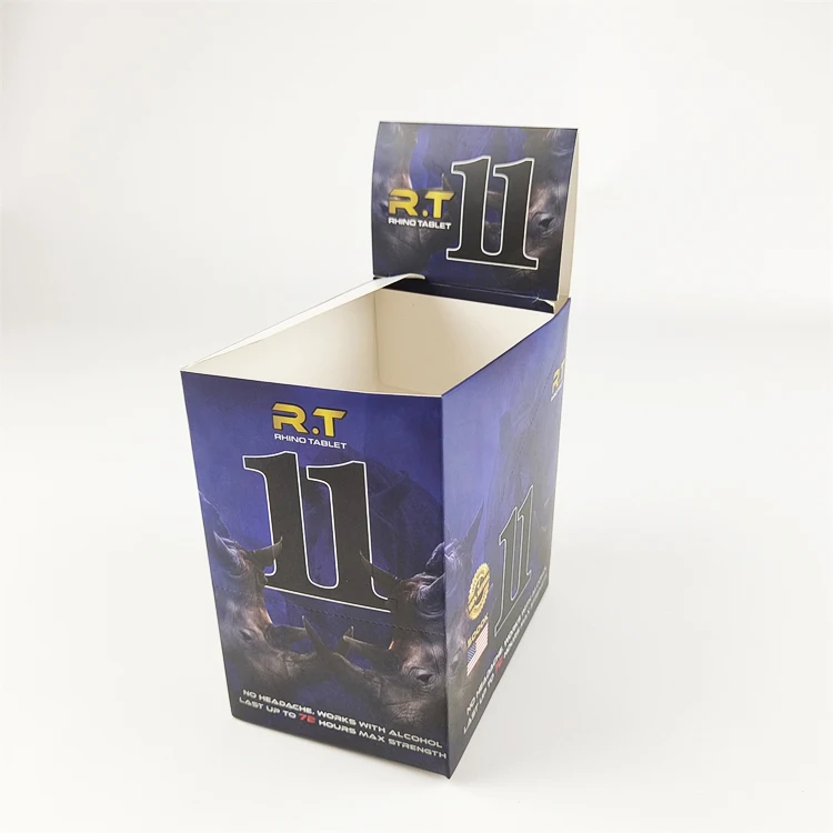 Factory Supplied Custom Paper Cardboard Shelf Ready Tray Retail Counter Top Display Paper Box for Pill