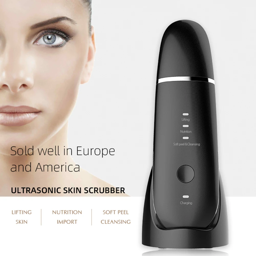 Facial Pore Cleaning Spatula Sonic Blackhead Remover Face Ultrasonic Skin Scrubber