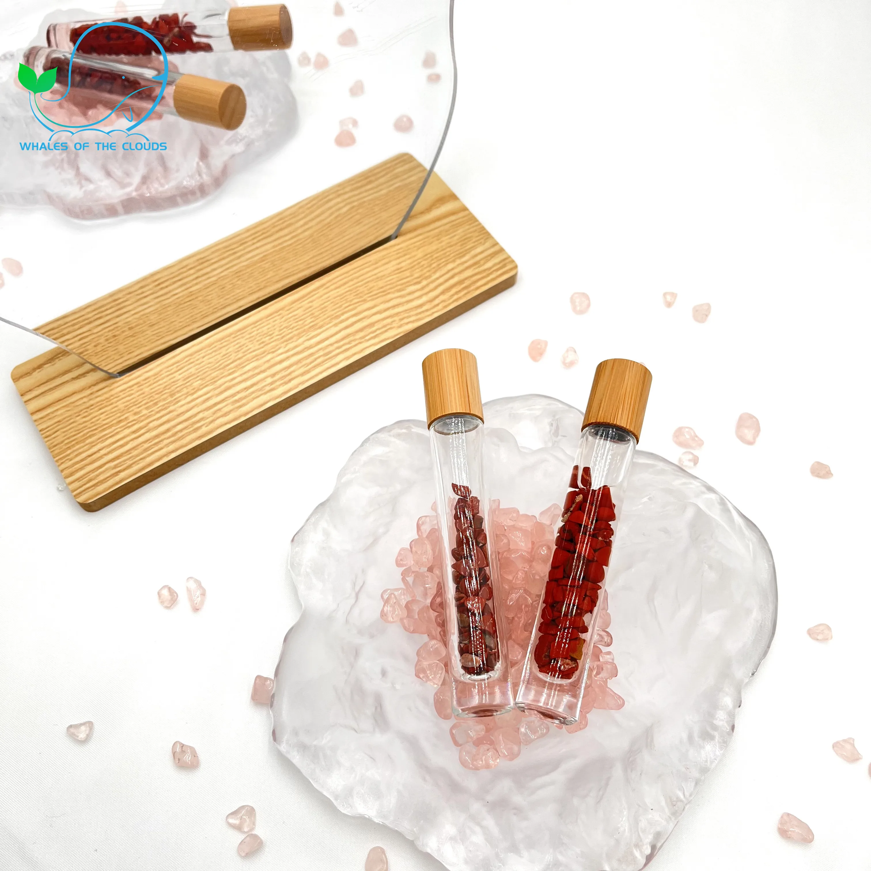 Spot 10ml Crystal Jade Ball Bottle Essential Oil Perfume Bottling Colorful Crystal Walk Bead Bottle