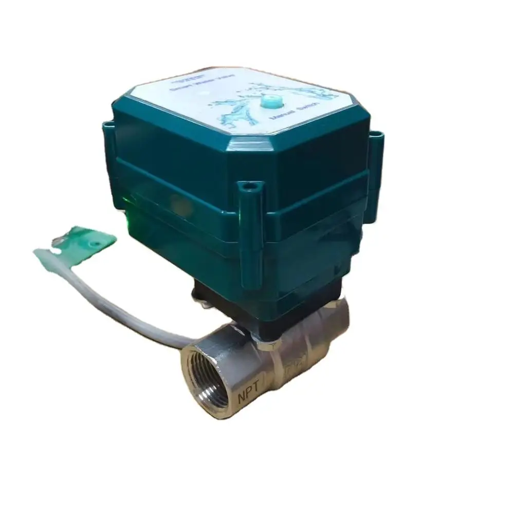 wifi hvac valve automatic shut off smart valve stainless steel brass  BSP NPT motorized flow control valve