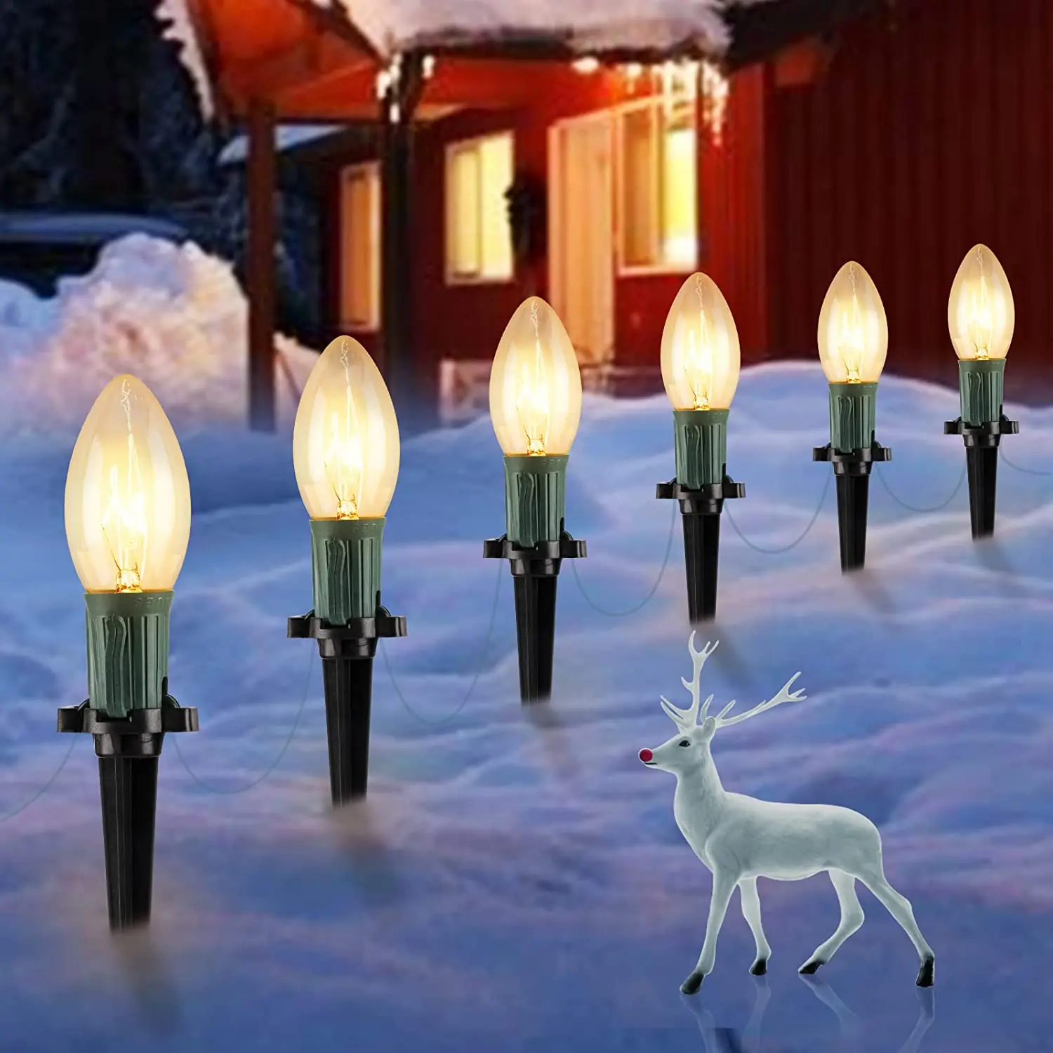 Wholesale High Quality stake Lighting Warm White C9 Bulb Led Christmas Lights Strawberry Surface Waterproof Cover