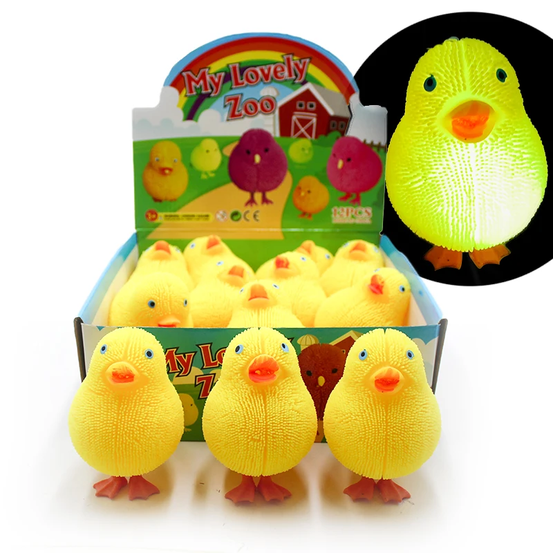 
Wholesale Factory Direct Soft TPR LED Light Animal Duck Puffer Ball for Kids Promotional Toys Flashing Bouncy Ball Gifts 