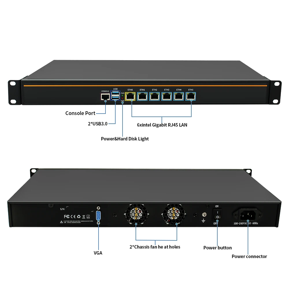 Самый дешевый c eleron J4125 pfsense мини-ПК брандмауэр маршрутизатор 6 * i225-V B3 2 5G LAN порт gigabit ethernet nic вентилятор barebone 1 Слот для sim-карты