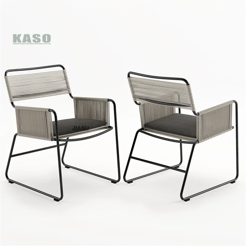 Stamping Flower Steel Pattern Stacking Armchair Metal Iron Garden Furniture Chair