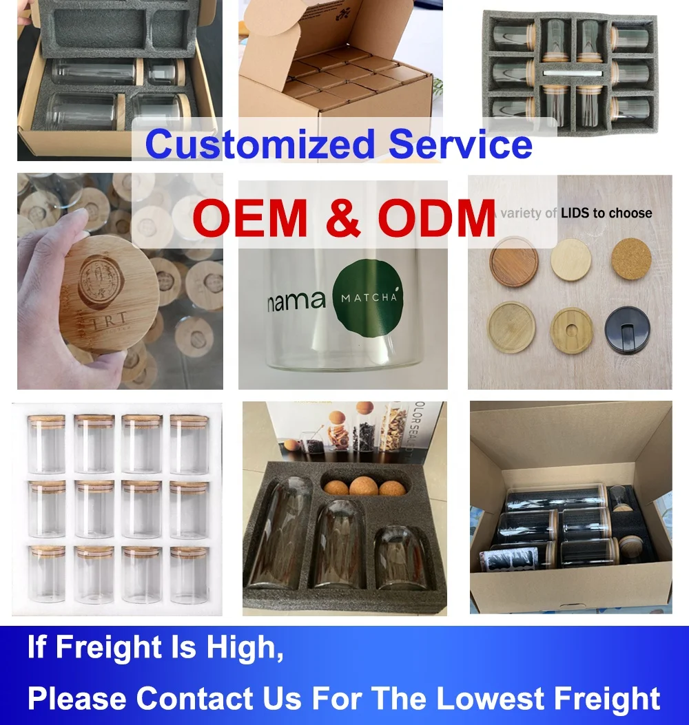 Square Airtight Coffee Tea Spice Glass Jar Kitchen Organizer Storage Bottles Sealed Glass Food Storage Jars with Bamboo Lid