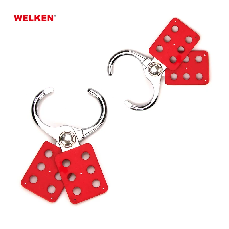 Jaw LOTO hasp with 6 lockout padlock holes