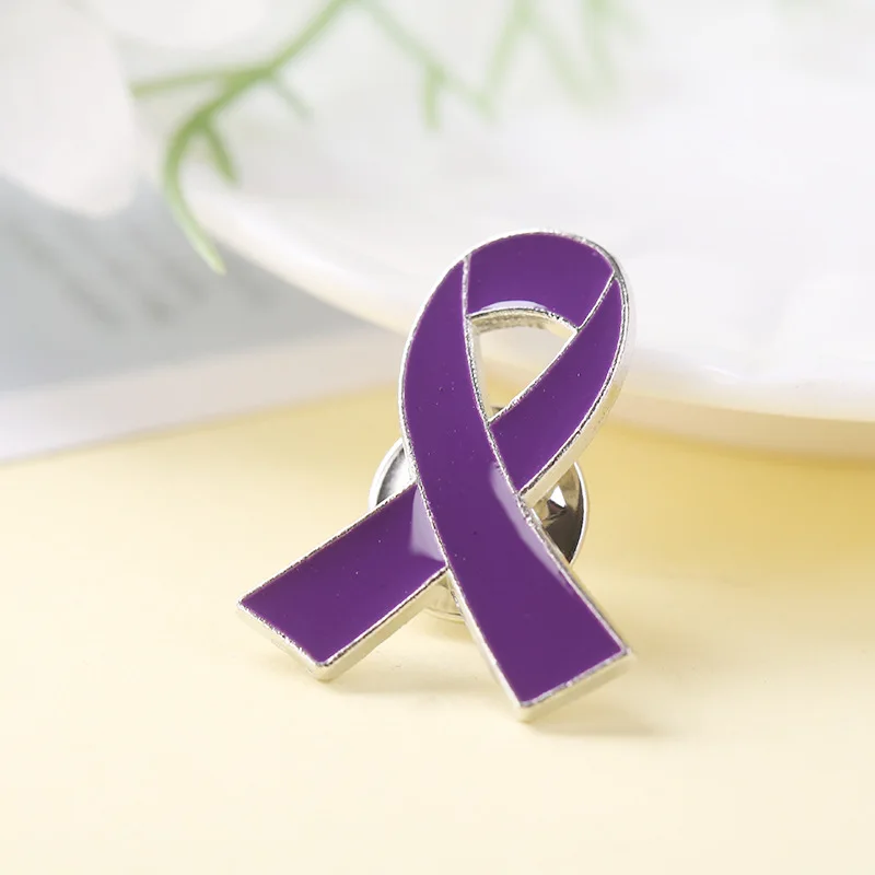 Medical Colorful Pink Ribbon Enamel Badge Breast Cancer Awareness Lapel Pin