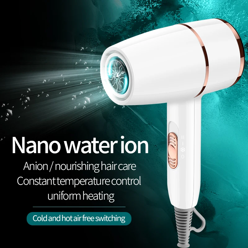 Wisdas NEW Design 1000W Professional Hair Dryer Travel Dryers Salon Powerful Blow Dryers with Diffuser