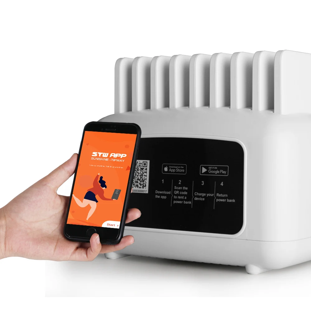 9 slots sharing power bank rental charging station for cell phone public shared power bank