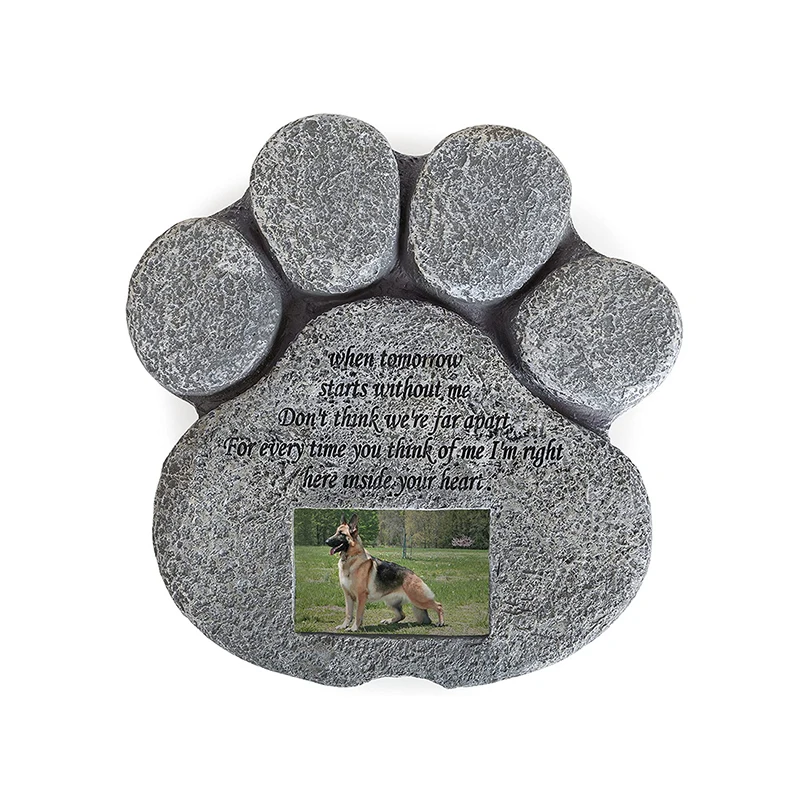 
Resin Pet tombstone polystone pet frame paw shape tombstone 