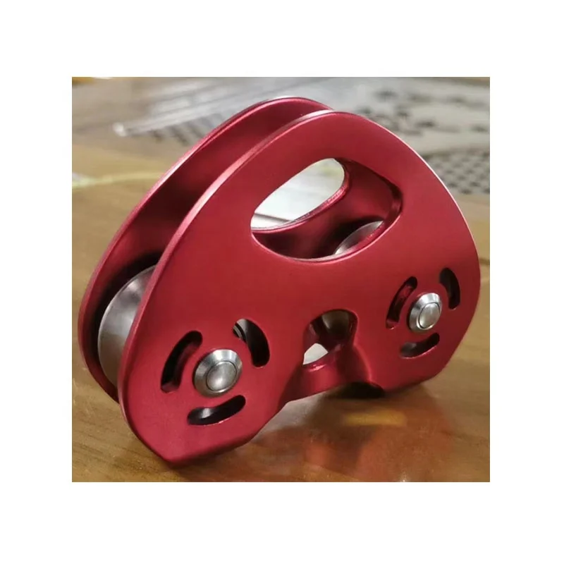 Heavy Duty Double Aluminum Swivel Rope Climbing Pulley Block Zip Line Pulley for Ropes