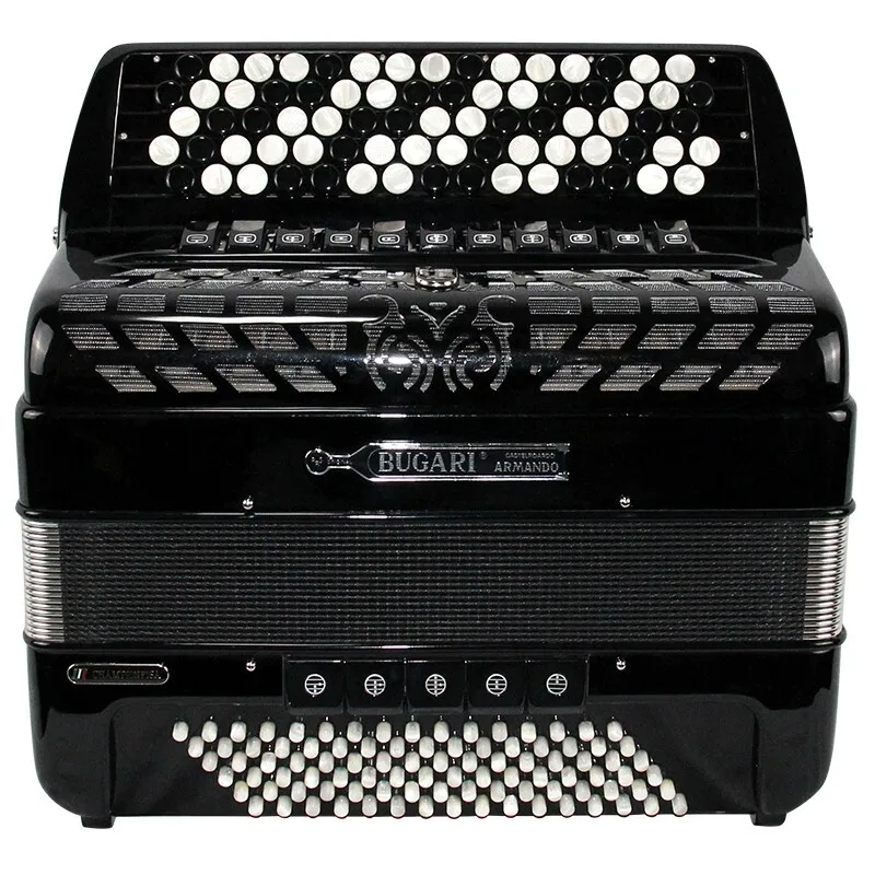 Italy imported BUGARI professional adult bayan accordion 77-key 96BS traditional bass instrument black