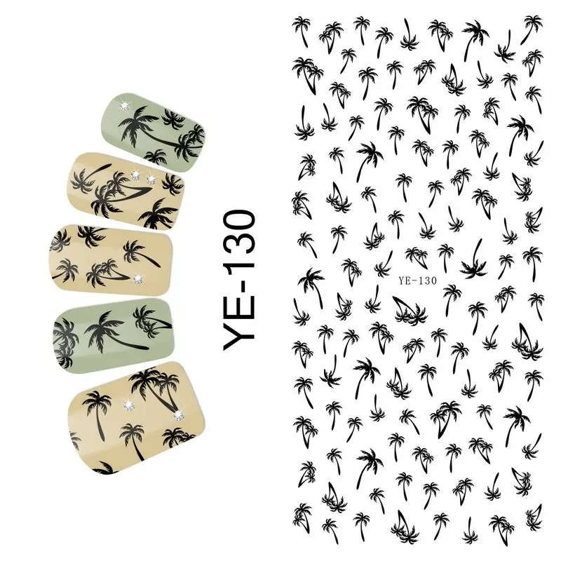 1PC 3D Nail Stickers Black Heart Love Self-Adhesive Slider Letters Nail Art Decorations Stars Decals Manicure Accessories