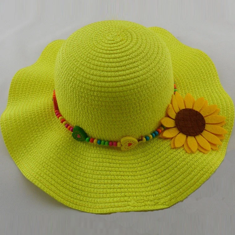 Popular Cute Child Sun Beach Summer Panama Straw Hat With Mini Little Girls Accessories Sombrero Hat