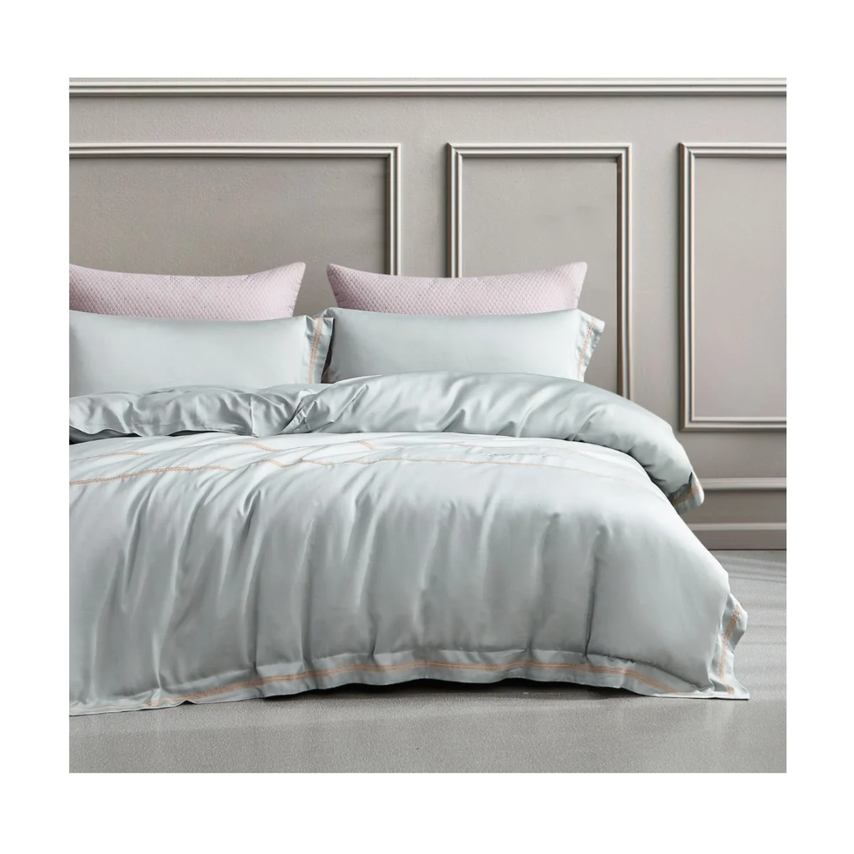 Custom Logo Size Solid Wholesale New Plain Dyed Luxury Bed Sheets Bedding Home Hotel 100% Tencel Lyocell Bedsheet Bedding Set