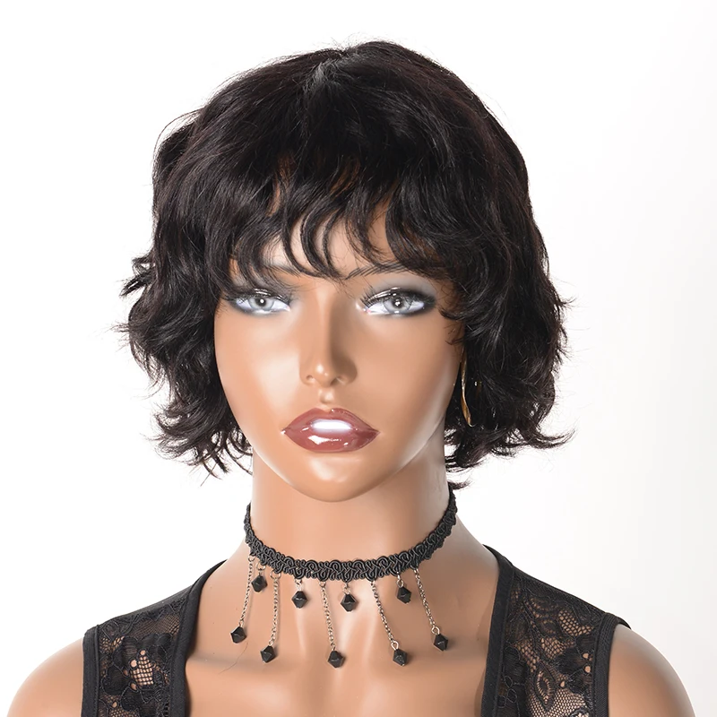brazilian hair wig china wig supplier wholesale online short style wig black color in stock