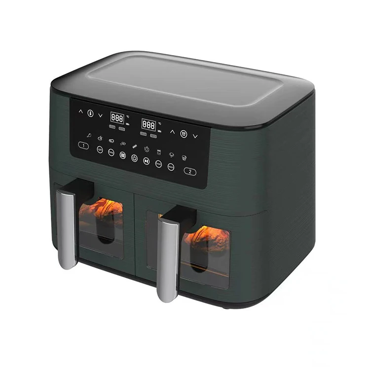 New arrival two dual basket large capacity oil free oven Digital Multi-functional Non stick Dual Basket Double Air Fryer