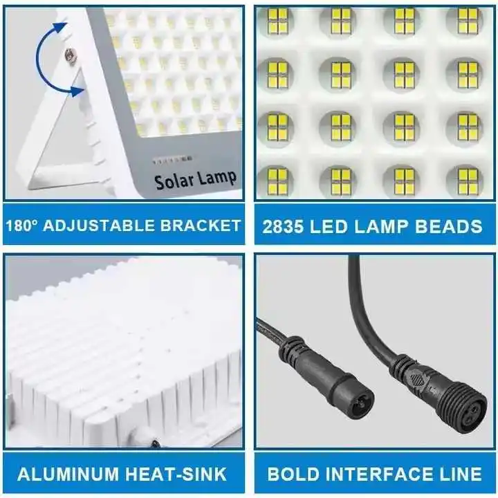 Light-emitting Diode Floodlights Solar Projector Lamp Solar Power Flood Light Garden COB for Warehouse Country Yard Community