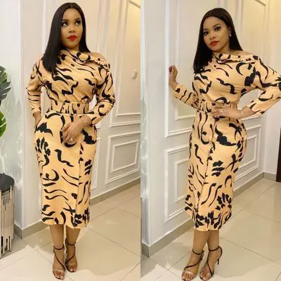 Fashion Spring Fall Plus Size African Clothing Elegant African Women Casual Dresses Skirt Sets