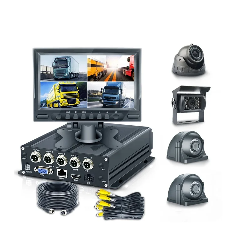 Принт грузовика автобуса 1080P видеомагнитофон 7-дюймовый монитор камеры заднего вида H.264 4CH SD DVR камера системы