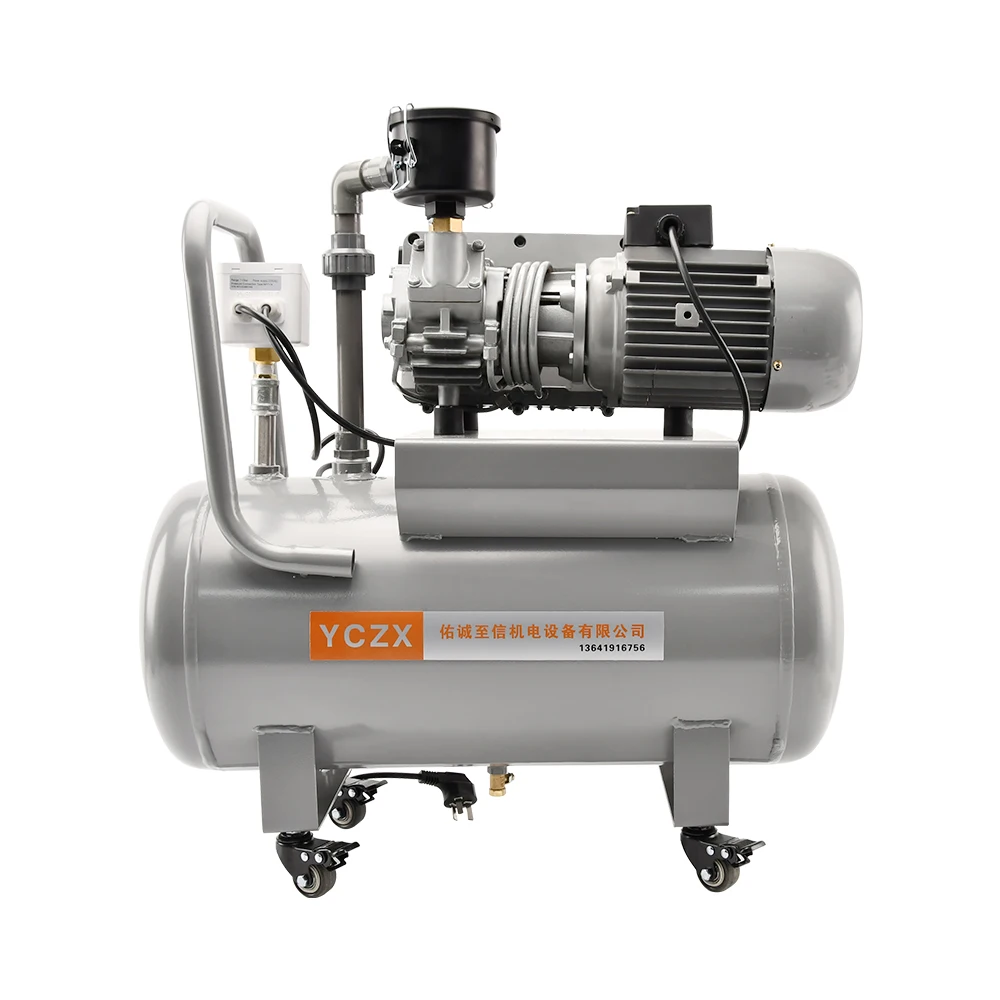20m3/H -100KPa 220V 750W Rotary Vane Vacuum Pump Set Air Compressor Pump Head With 40L Air Storage Tank
